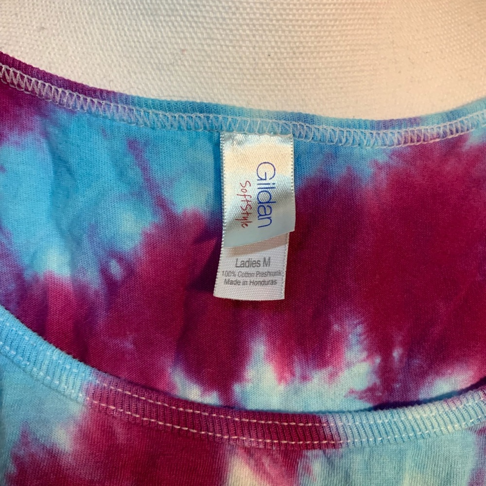 Gildan Blue and Purple Spiral Tie Dye Tank Top - Picture 7 of 7